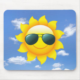 Sonnenbrille auf gelber Sonne Mousepad