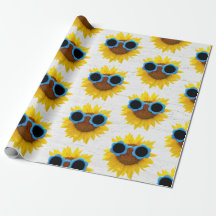 Sonnenbrille auf Sonnenblumenpapier