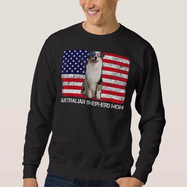 Sonnenbrille Australian Shepherd Mama Flag America Sweatshirt (Vorderseite)
