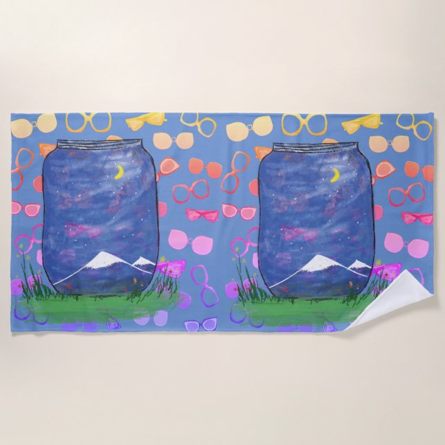 Sonnenbrille Berg Außenstrand Badetuch (Vorderseite)