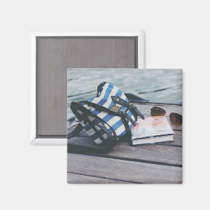 Sonnenbrille, Book, Pures on Dock by Lake Magnet