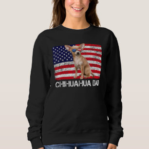 Sonnenbrille Chihuahua Vater Flag American Usa Dog Sweatshirt