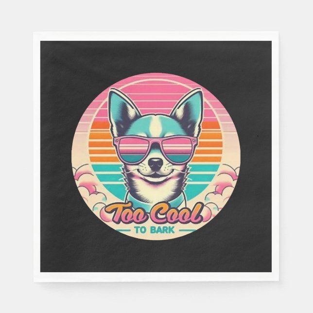 Sonnenbrille Chihuahua Vintag Sunset Serviette (Vorderseite)