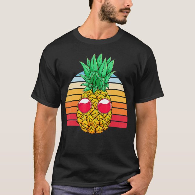 Sonnenbrille Cool Ananas Exotic Fruit Retro Tropi T-Shirt (Vorderseite)