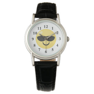 Sonnenbrille Cool Emoji Watch Armbanduhr