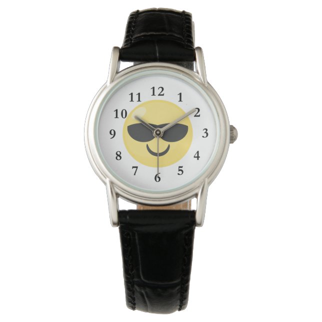 Sonnenbrille Cool Emoji Watch Armbanduhr (Vorderseite)
