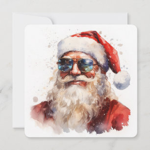 Sonnenbrille Cool Weihnachtskarte des Weihnachtsma Feiertagskarte