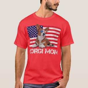 Sonnenbrille Corgi Mama Flag American USA Dog Love T-Shirt