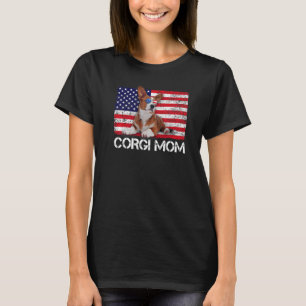 Sonnenbrille Corgi Mutter Flagge Amerikanisch Usa T-Shirt