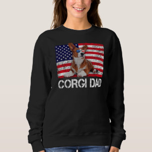 Sonnenbrille Corgi Vater Flag American Usa Dog Sweatshirt