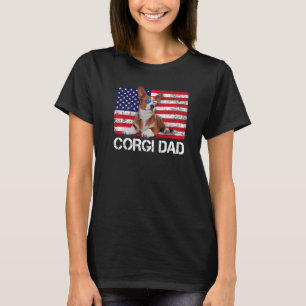 Sonnenbrille Corgi Vater Flagge Amerikanisch Usa H T-Shirt
