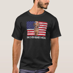 Sonnenbrille Dackel Mama Flag American Usa Hund T-Shirt