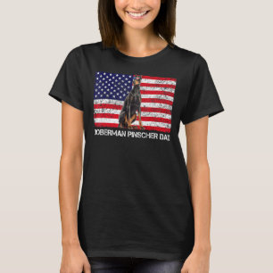 Sonnenbrille Doberman Pinscher Vater Flag American T-Shirt