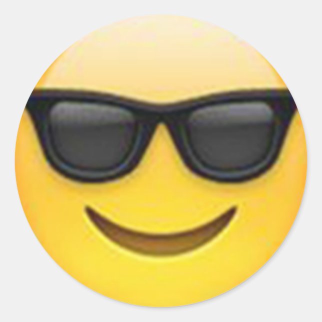 Sonnenbrille Emoji-Aufkleber Runder Aufkleber (Vorderseite)