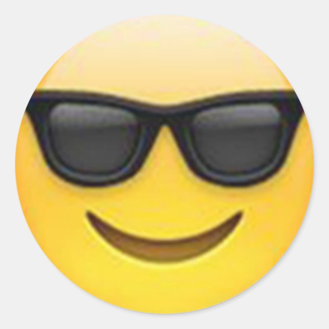Sonnenbrille Emoji-Aufkleber Runder Aufkleber (Vorderseite)