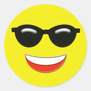 Sonnenbrille Emoji Runder Aufkleber