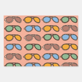 Sonnenbrille farbenfrohe Sommersonnenbrille Geschenkpapier Set