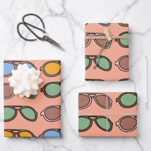 Sonnenbrille farbenfrohe Sommersonnenbrille Geschenkpapier Set