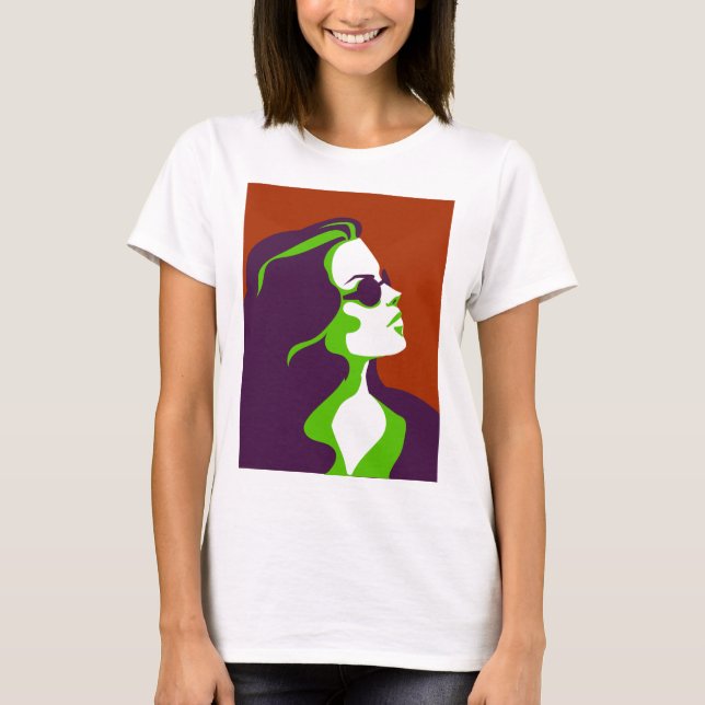 Sonnenbrille-Frau T-Shirt (Vorderseite)