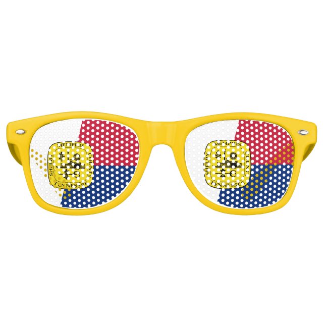 Sonnenbrille im Retro-Stil mit Flagge von Memphis, (Vorderseite)