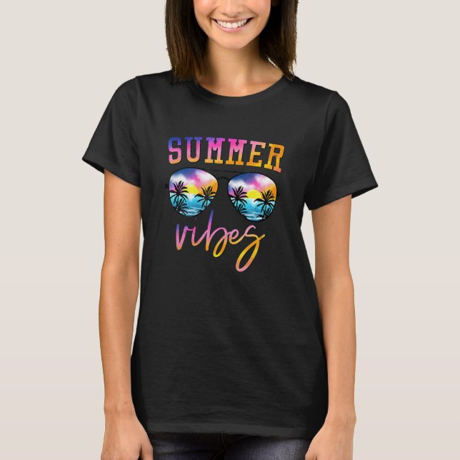 Sonnenbrille mit Palm Tree Beach T-Shirt (Vorderseite)