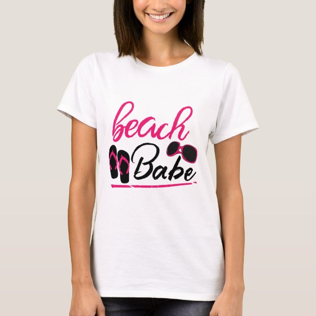 Sonnenbrille mit Strandbabe T-Shirt (Vorderseite)