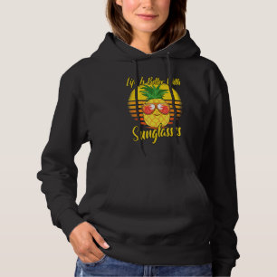 Sonnenbrille Retro Sunset Beach Vacation Ananas Hoodie
