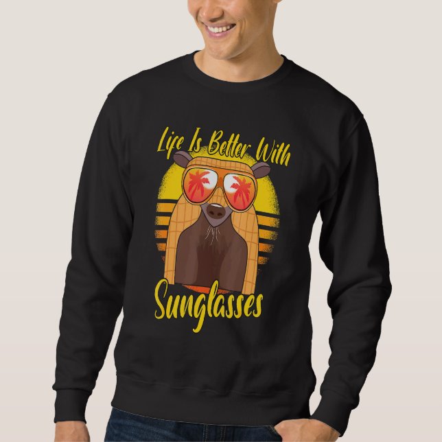 Sonnenbrille Retro Sunset Beach Vacation Armadillo Sweatshirt (Vorderseite)