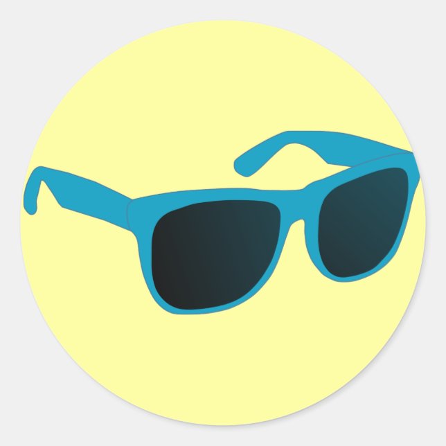 Sonnenbrille Runder Aufkleber (Vorderseite)