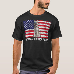 Sonnenbrille Sibirische Husky-Mama Flag American U T-Shirt