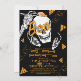 Sonnenbrille Skelett Sushi Halloween-Party Einladung