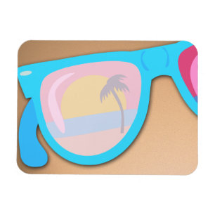 Sonnenbrille Sonnenuntergang Cool Lustige Retro-Il Magnet