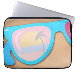 Sonnenbrille Sonnenuntergang Fun Beach Retro Niedl Laptopschutzhülle