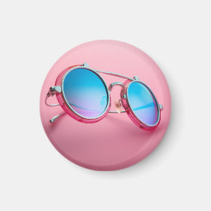 Sonnenbrille thematisierter Magnet, pink cool Magnet