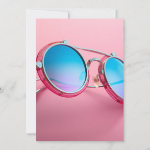 Sonnenbrille themed Design, pink cool Einladung