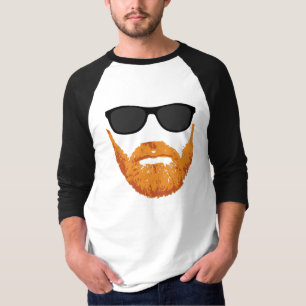 Sonnenbrille und roter Hauptbart T-Shirt