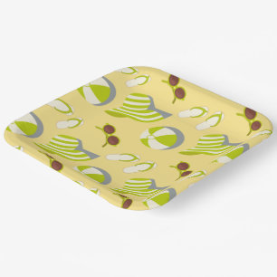 Sonnenbrille und Sonnenschirm runter Pappteller