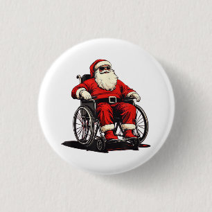Sonnenbrille Weihnachtsmann im Rollstuhl für lusti Button