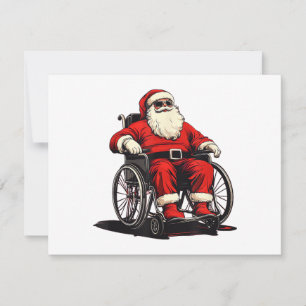 Sonnenbrille Weihnachtsmann im Rollstuhl für lusti Dankeskarte