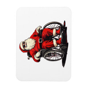 Sonnenbrille Weihnachtsmann im Rollstuhl für lusti Magnet