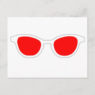 Sonnenbrille White Rim Red Lens The MUSEUM Zazzle Postkarte