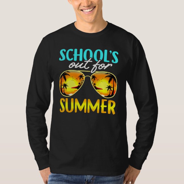 Sonnenbrillen und Sonnenuntergang in Schulen T-Shirt (Vorderseite)