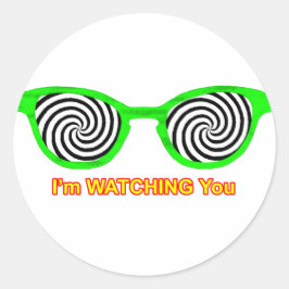 Sonnenbrillen zu beobachten Grüne Rim des MUSEUMS Runder Aufkleber