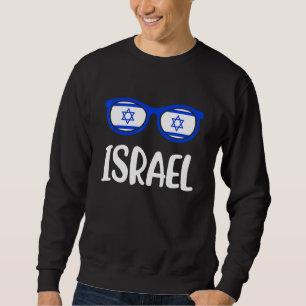 Sonnenbrillenflagge Israel Geboren jüdischer Israe Sweatshirt