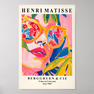 Sonnenbrillenweibchen, tropisches Sommerposter, ro Poster