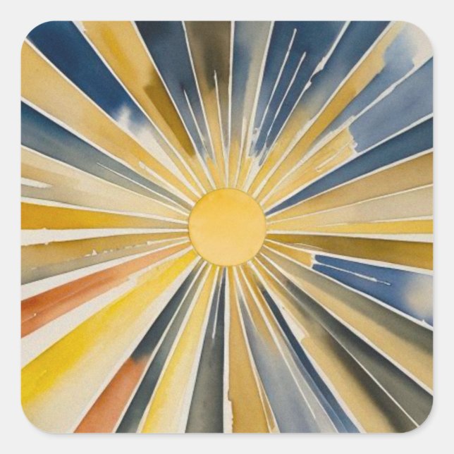 Sonnenbrust Quadratischer Aufkleber (Vorderseite)