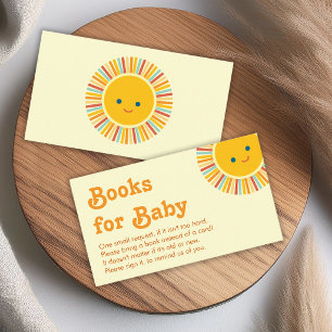 Sonnenbücher für Baby Shower Süße orange Retro-Sch Begleitkarte