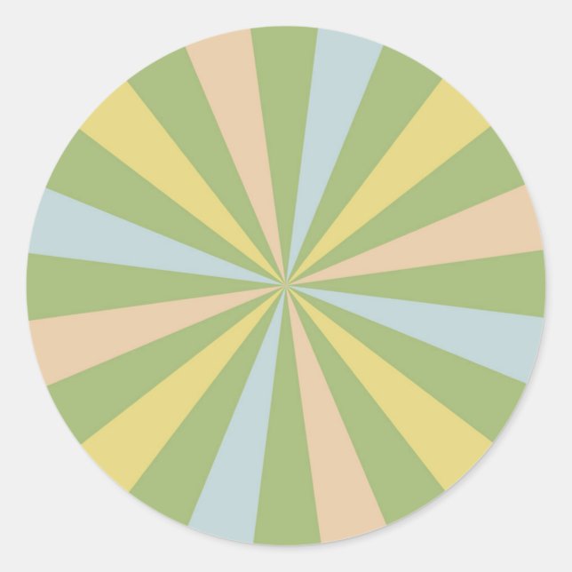 Sonnenburstaufkleber Mitte des Jahrhunderts: Vinta Runder Aufkleber (Vorderseite)