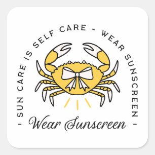 Sonnencreme SPF Dermatologe Selbstfürsorge Sonnen Quadratischer Aufkleber