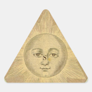 Sonnendetail aus der Antiquitätenkarte von Bowles, Dreieckiger Aufkleber